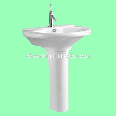 Modern ceramic sanitary ware bathroom round shape wash hand basin pedestal sink for sale