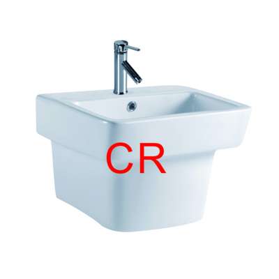 sanitary ware wall mounted wash basin ceramic free standing wall-hung half pedestal basin