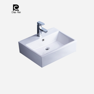 Modern Style Rectangle Art Basin Sanitary Ware Bathroom Ceramic Wash Basin Popular Style White Color