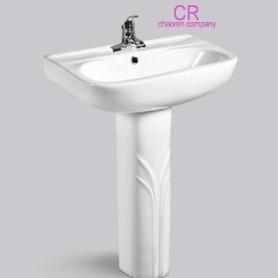 washroom ceramics basin Round shape china sanitary ware wash hand ceramic pedestal basin